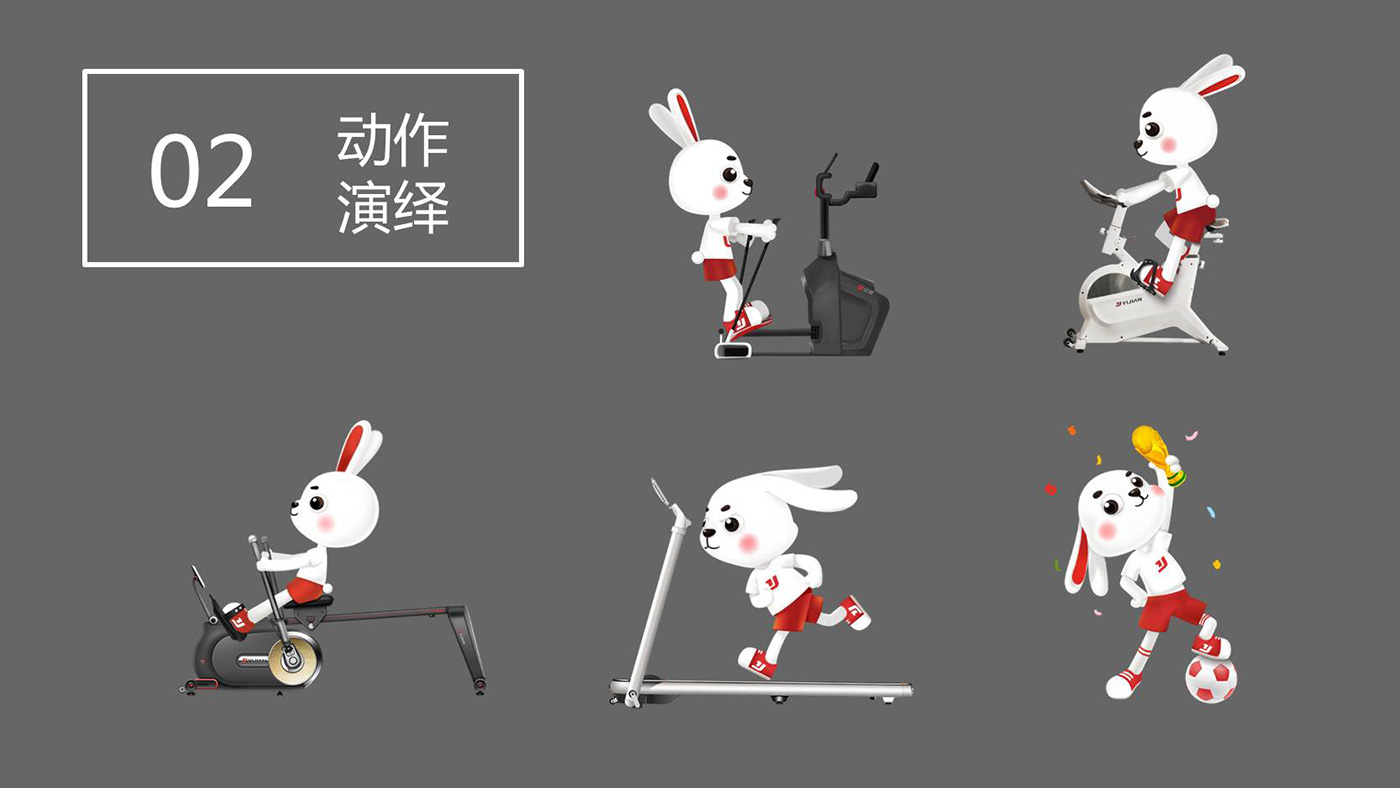 億健跑步機表情包動作演繹設計